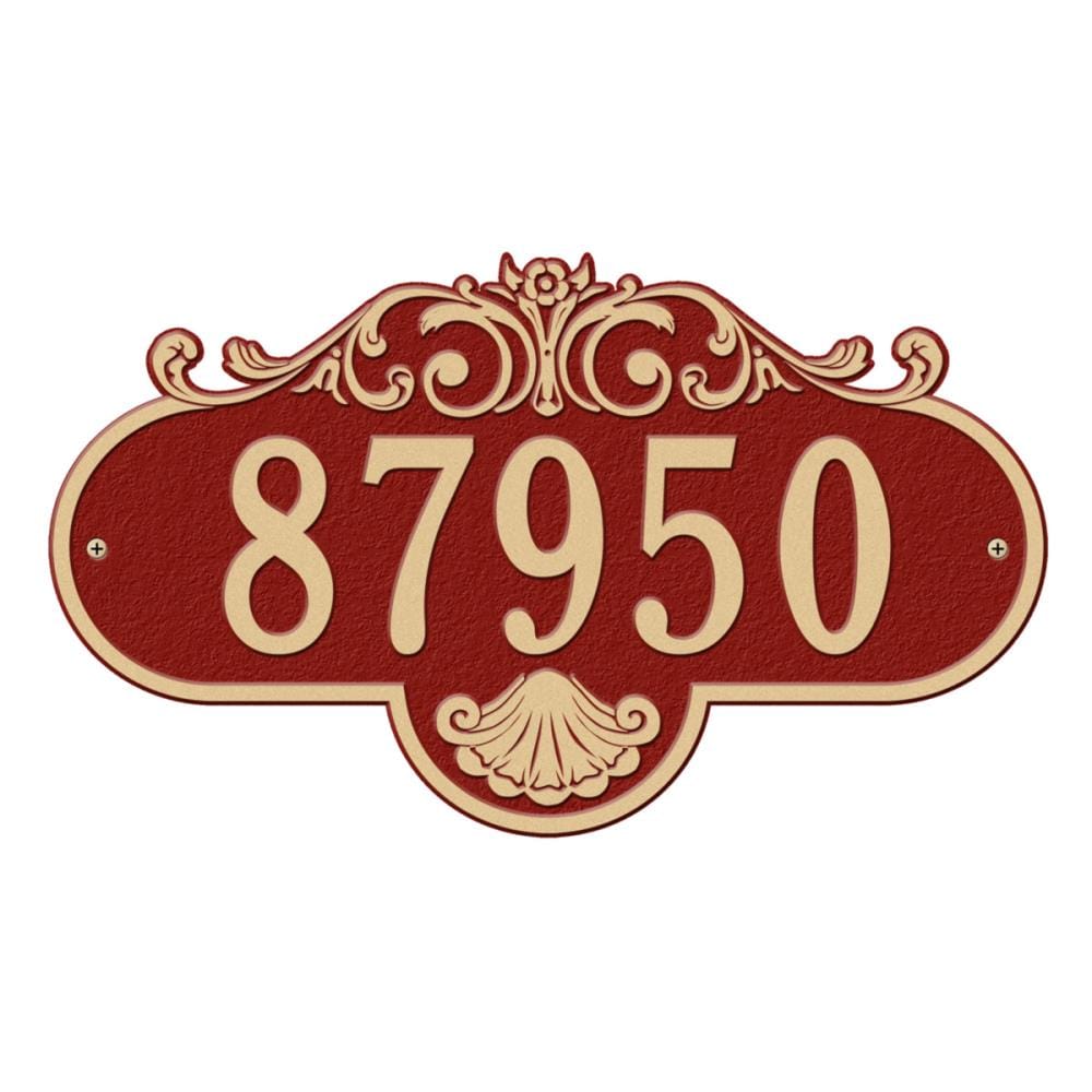 Whitehall 10-1/4-in H x 17-1/2-in W Red/Gold Aluminum Address Plaque 2017RG