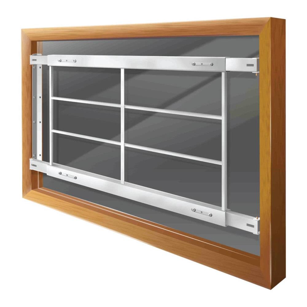 Mr. Goodbar D 62-in x 21-in White Steel Fixed Window Security Bar S201 D 62-74
