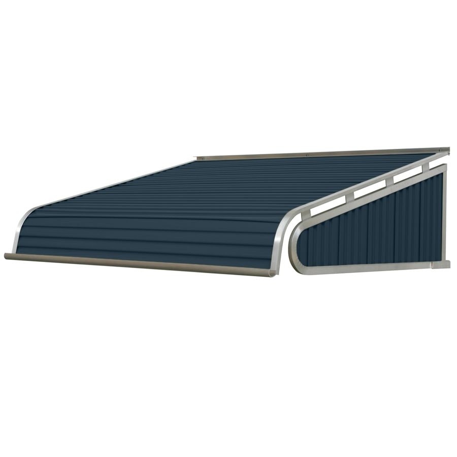NuImage Awnings 1500 48-Inches Wide x 36-Inches Projection x 15-Inches Height Metal Bedford Blue Solid Fixed Door Awning