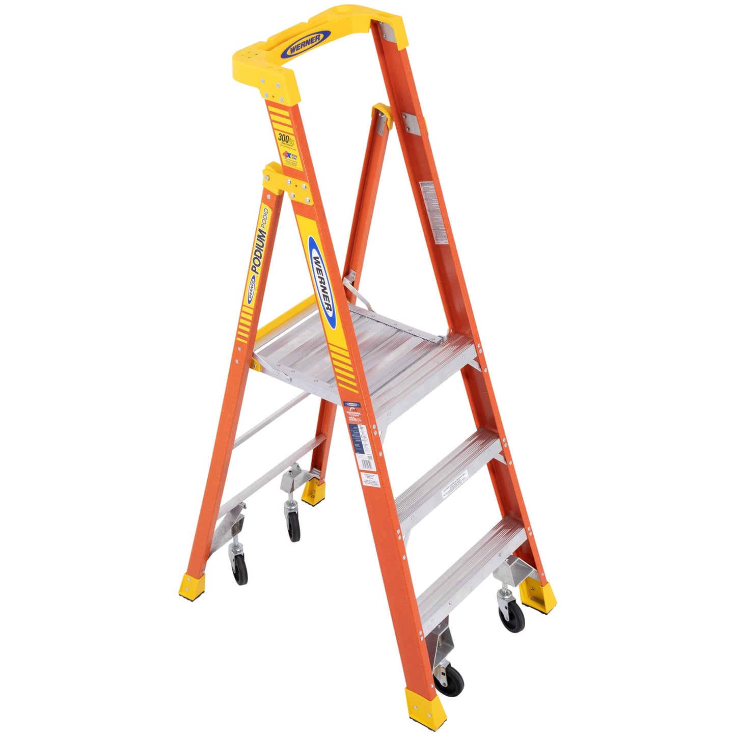 Werner PD6200 6-ft Fiberglass Type 1a- 300-lb Load Capacity Podium Step Ladder PD6203-4C