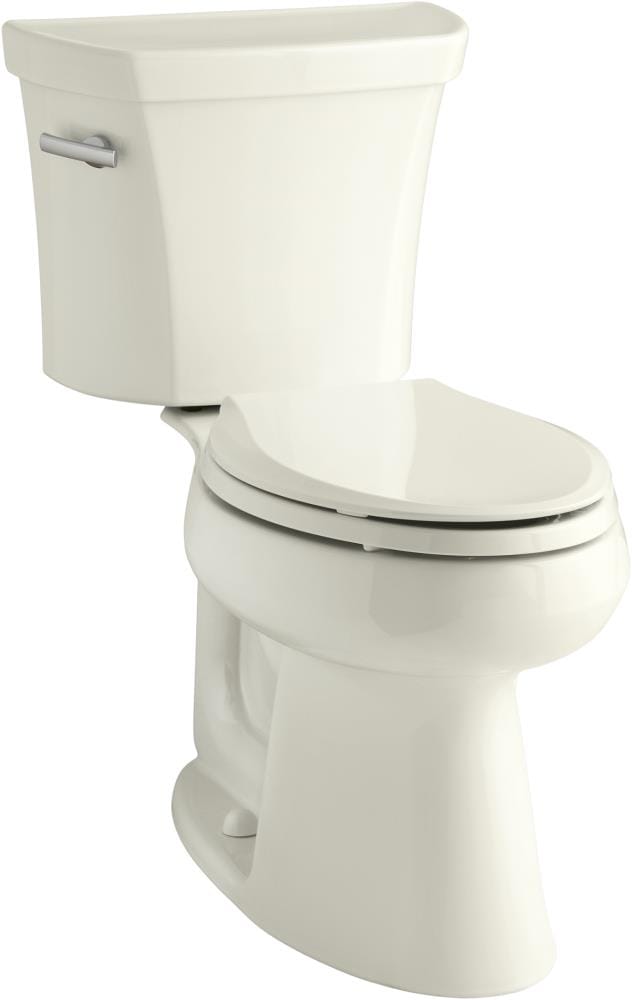 KOHLER Highline Biscuit Elongated Chair height 12-in Rough-In 1.6 GPF 2-piece Toilet