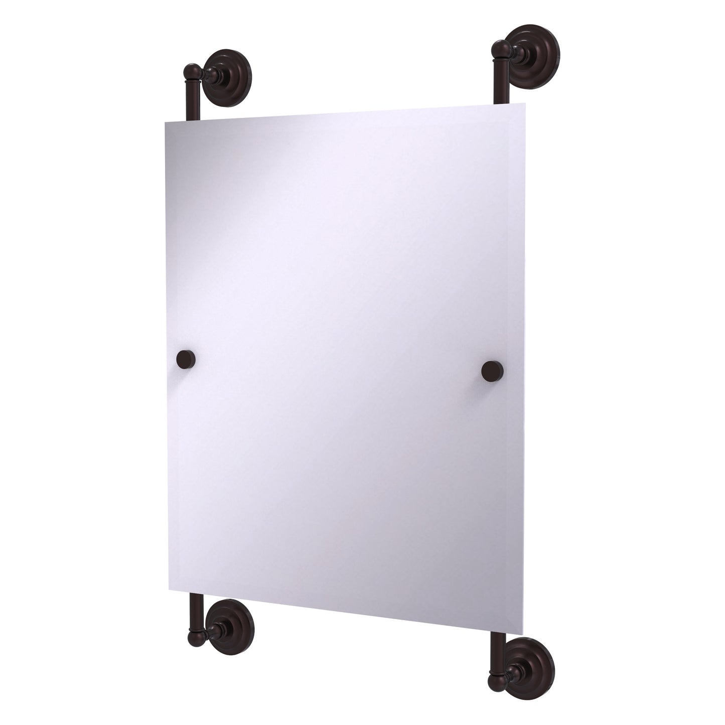 Allied Brass Que New 21-in x 33-in Beveled Frameless Rectangle Bathroom Vanity Mirror ( Antique Bronze )