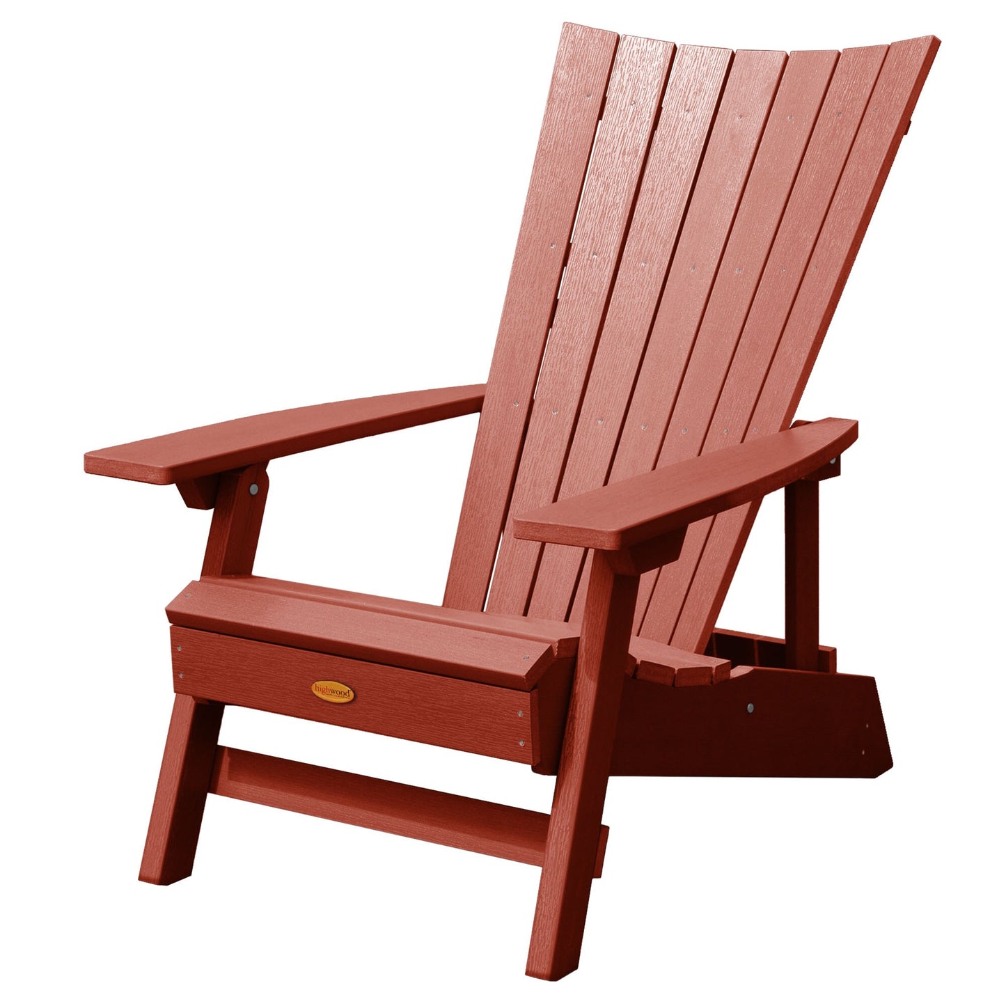 highwood Manhattan Beach Rustic Red Poly-lumber Frame Stationary Adirondack Chair with Slat Seat