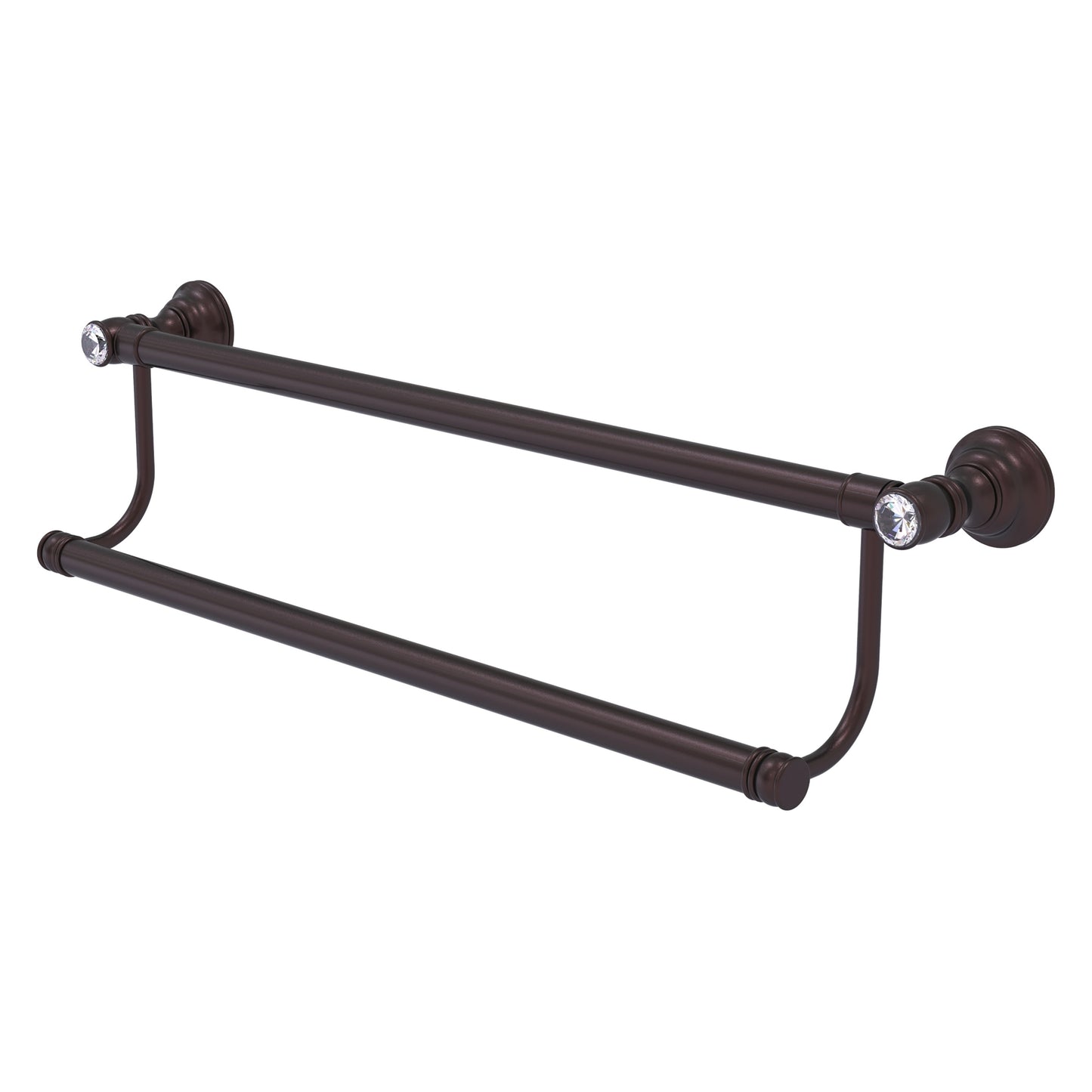 Allied Brass Carolina Crystal 36-in double Antique Bronze Wall mount Double Towel Bar