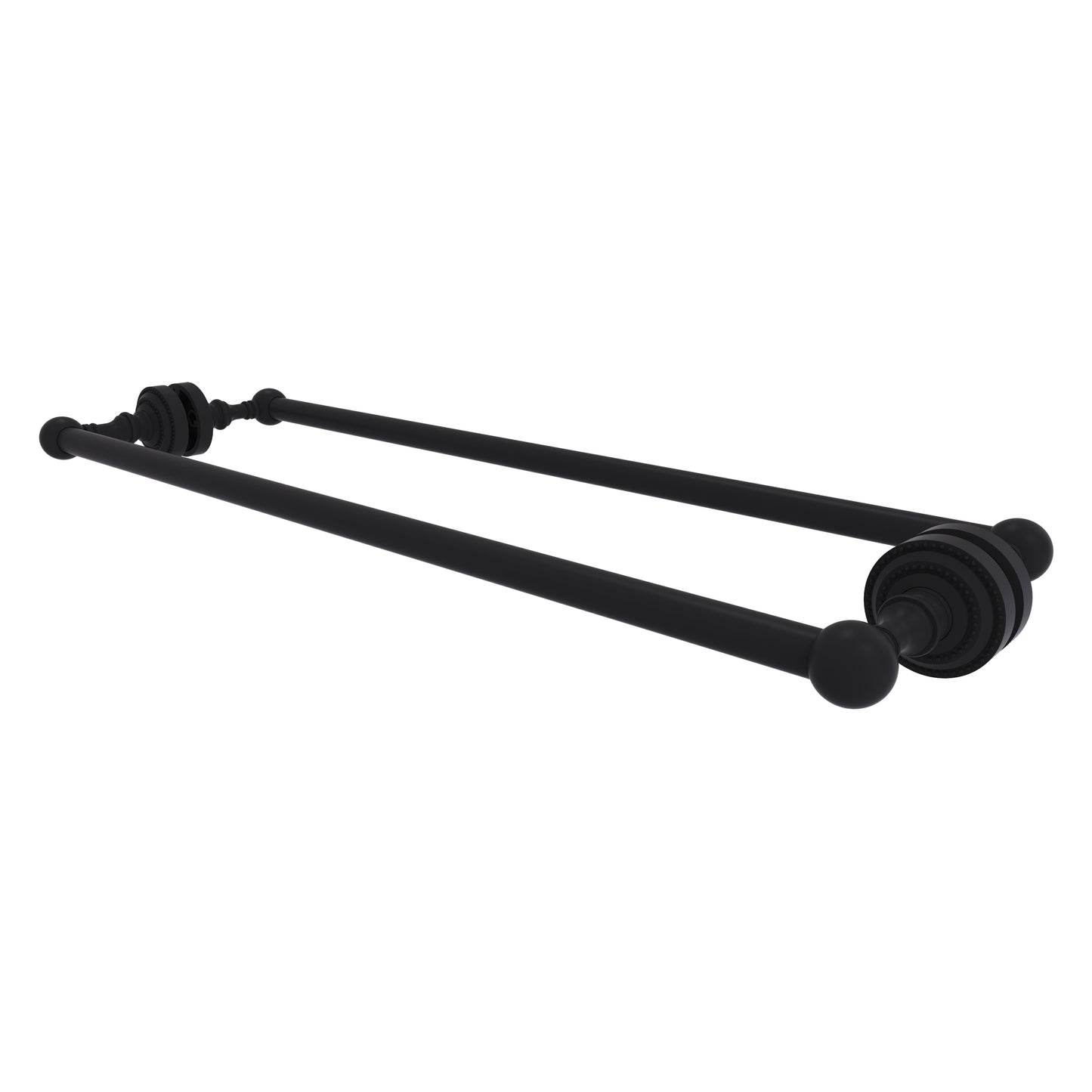 Allied Brass Dottingham 24-in double Matte Black Wall mount Double Towel Bar