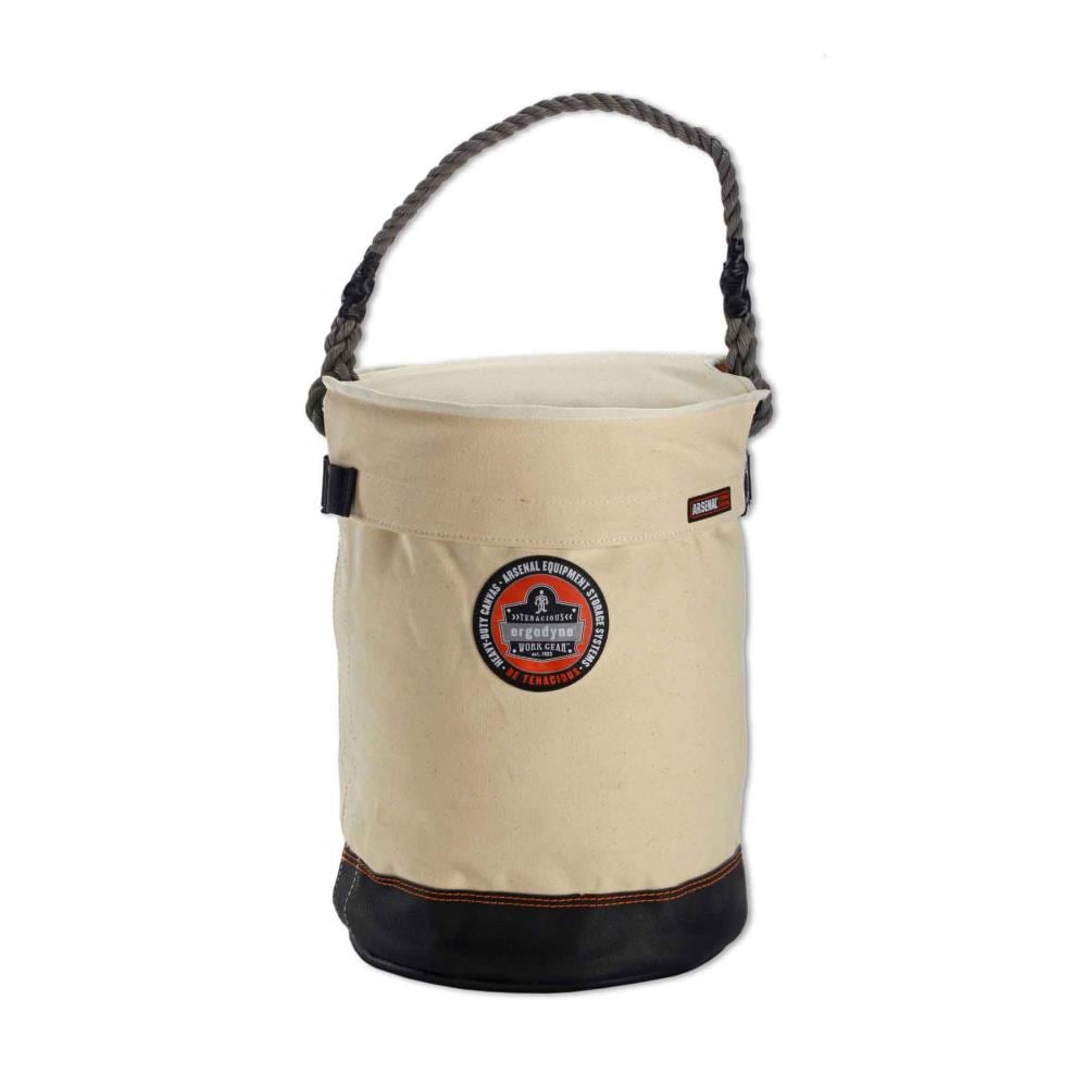 Ergodyne White Canvas Tool Bag 14 x 14 x 6-Inch Medium Size with Exterior Pockets 14530