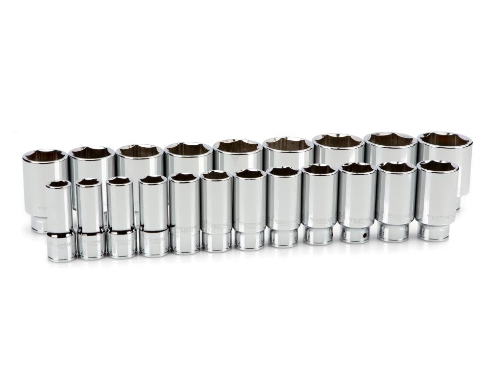 TEKTON 3/4-in Drive Standard (SAE) Deep Socket Set (21-Pieces) SHD93017