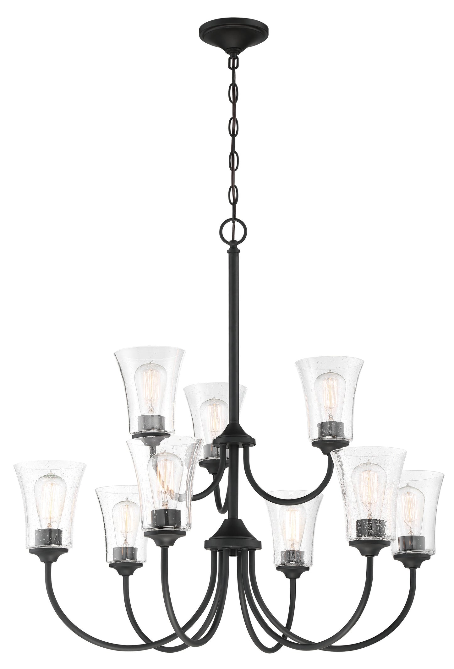 Craftmade Gwyneth 9.0 -Light Black Traditional For Use in Bedrooms, Dining Rooms, Foyers, Kitchens, Living Rooms Chandelier 2180072