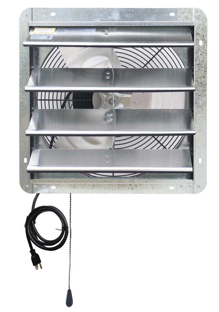 iLIVING Variable Speed Shutter Exhaust Fan 16-in Indoor Silver Wall Mounted Fan ILG8SF16V-T