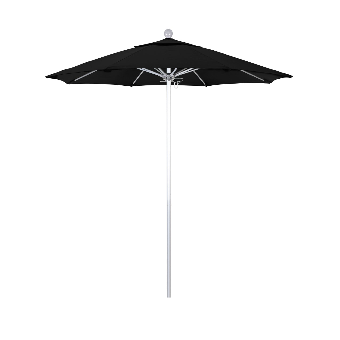 California Umbrella 7.5-ft Aluminum Black No-tilt Market Patio Umbrella