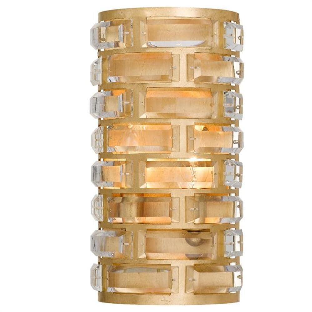 Crystorama Meridian 6.5-in W 4-Light Antique Gold Transitional Wall Sconce