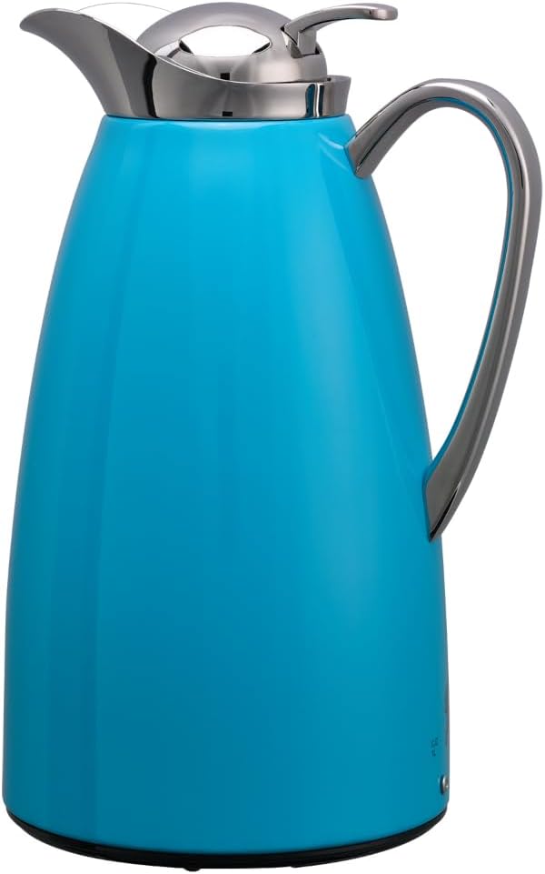 Service Ideas CJZ1BLU Classy Vacuum Carafe, 1 Liter Capacity, Stainless Steel, Blue Powder Coat Finish (Case of 6)