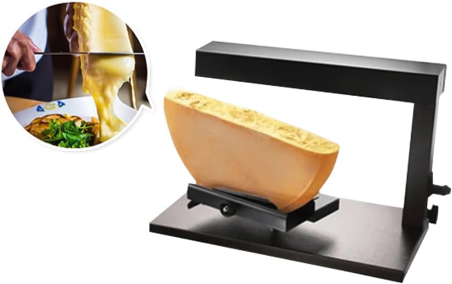 YUEWO Raclette Cheese Melter Commercial Electric Cheese Machine 750W Nacho Cheese Dispenser Half Cheese Wheel Maker Angle Adjustable Rapid Heating