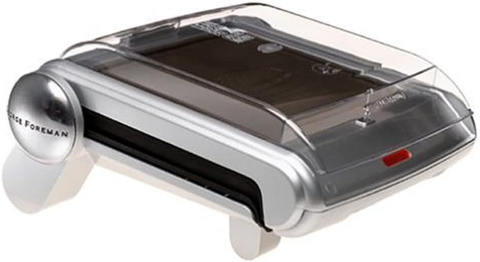 George Foreman GR19BW Contemporary Design Grill with Bun Warmer, Silver