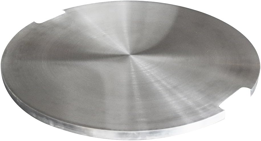Elementi Stainless Steel Outdoor Boulder Pit Table Round 21 x 21 x 1 inches Grill Fire Ring Lid Firepit Accessory Cover