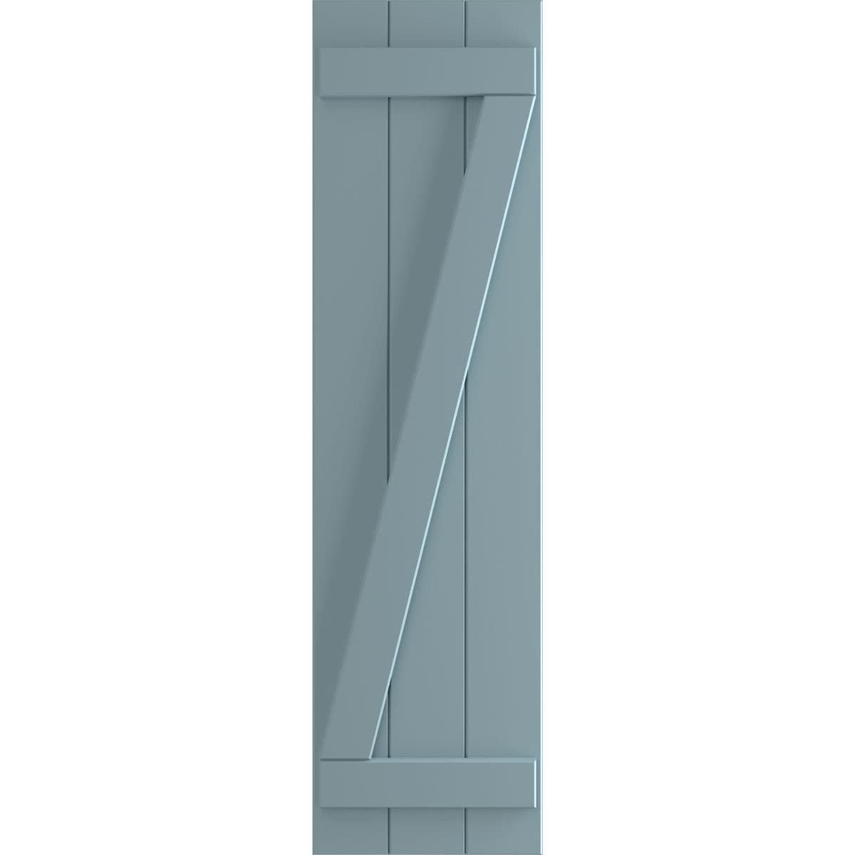 Ekena Millwork 16.125-in W x 42-in H Peaceful Blue Board and batten Z-bar Exterior Shutters ( 2 -Pack )