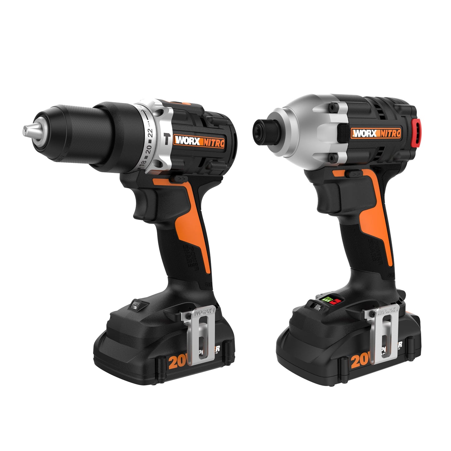 WORX 20-volt 2-Tool Brushless Power Tool Combo Kit with Soft Case (2-Batteries Included and Charger Included) WX971L