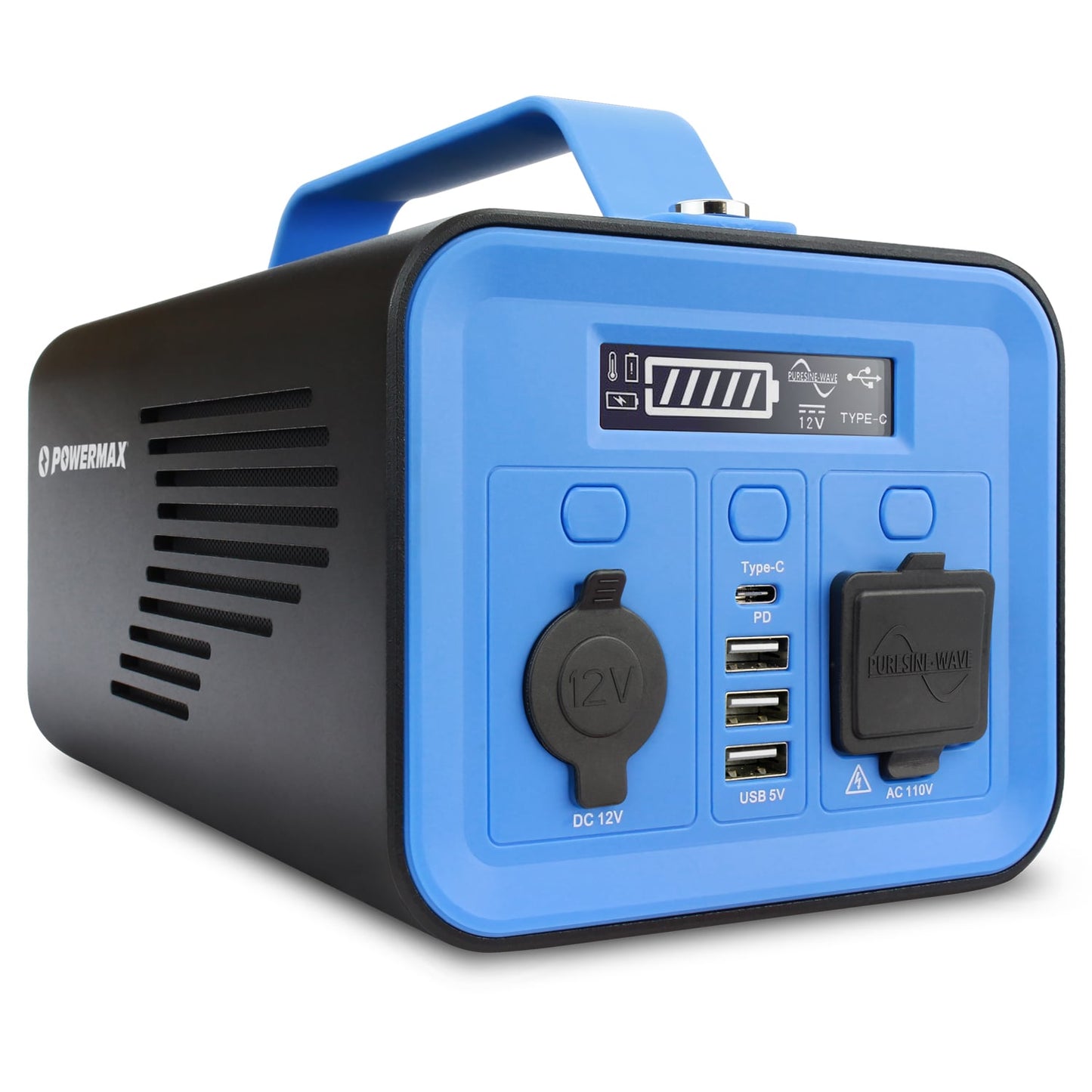 POWERMAX Powermax Portable Power Station 230 WH, Solar Powered Generator with Dual Fan Cooling, Backup Power Supply for Outdoor, Camping, and Emergency PM22002