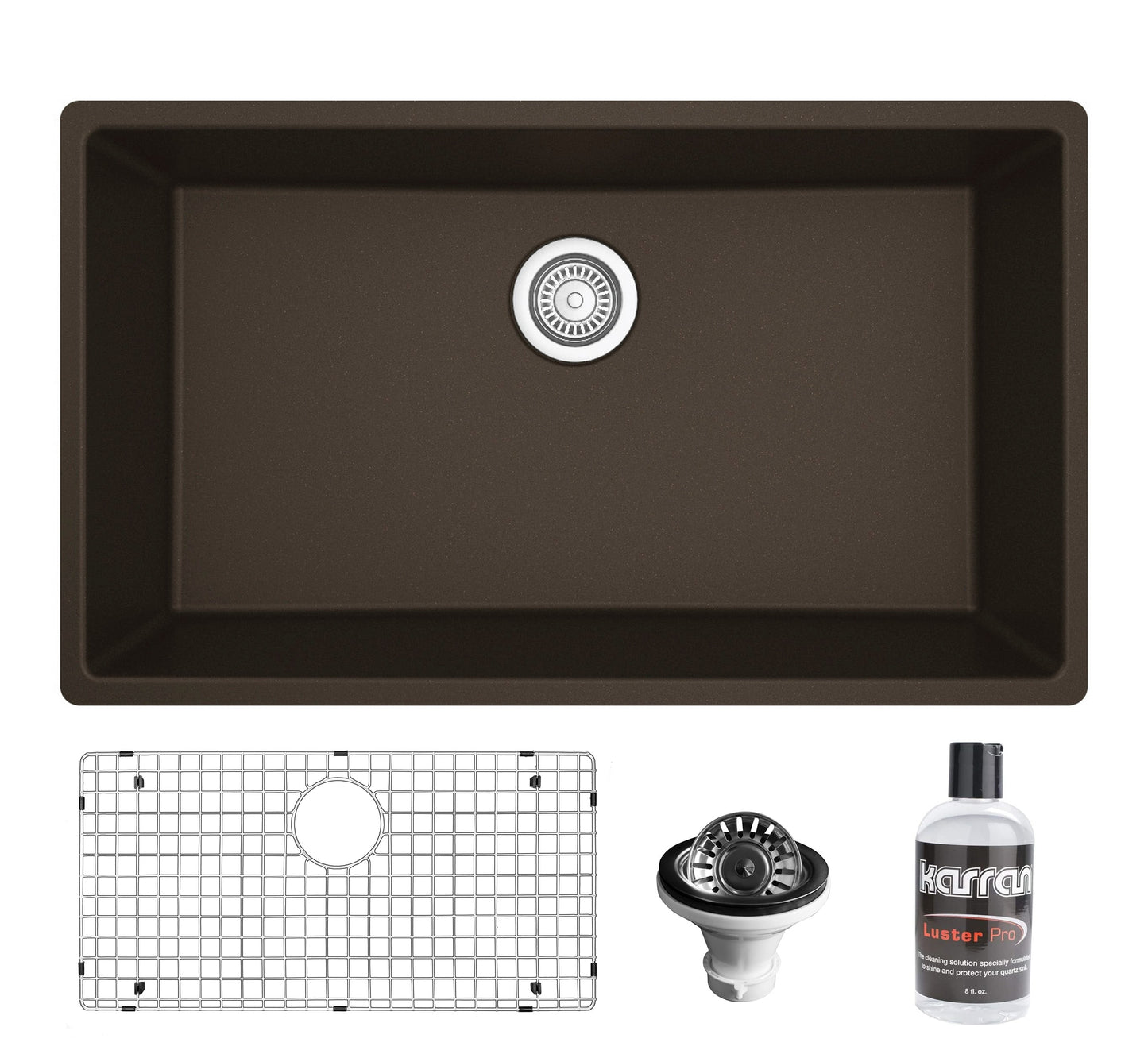 Karran Undermount 32.25-in x 19.25-in Quartz Single bowl Kitchen Sink