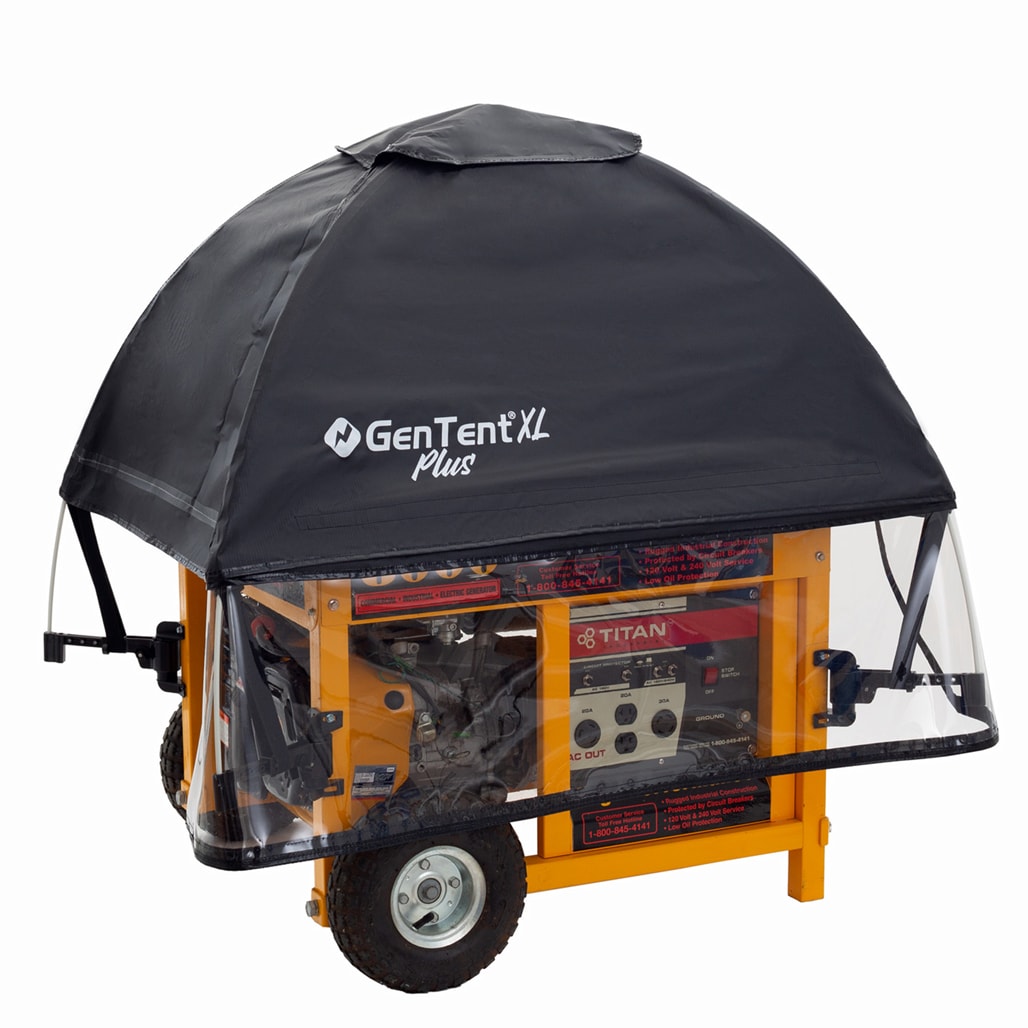 GenTent XL Universal Kit (Plus, Black) For Large Open Frame Generators Generator Cover GTXPFUAPBK