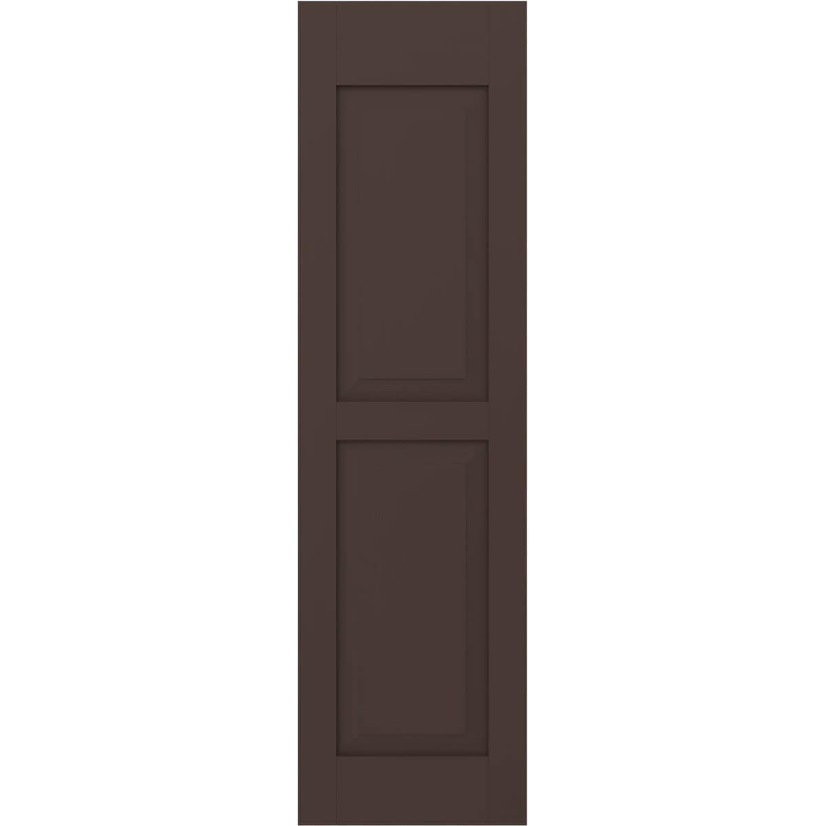 Ekena Millwork 18-in W x 72-in H Raisin Brown Raised panel Wood Exterior Shutters ( 2 -Pack )