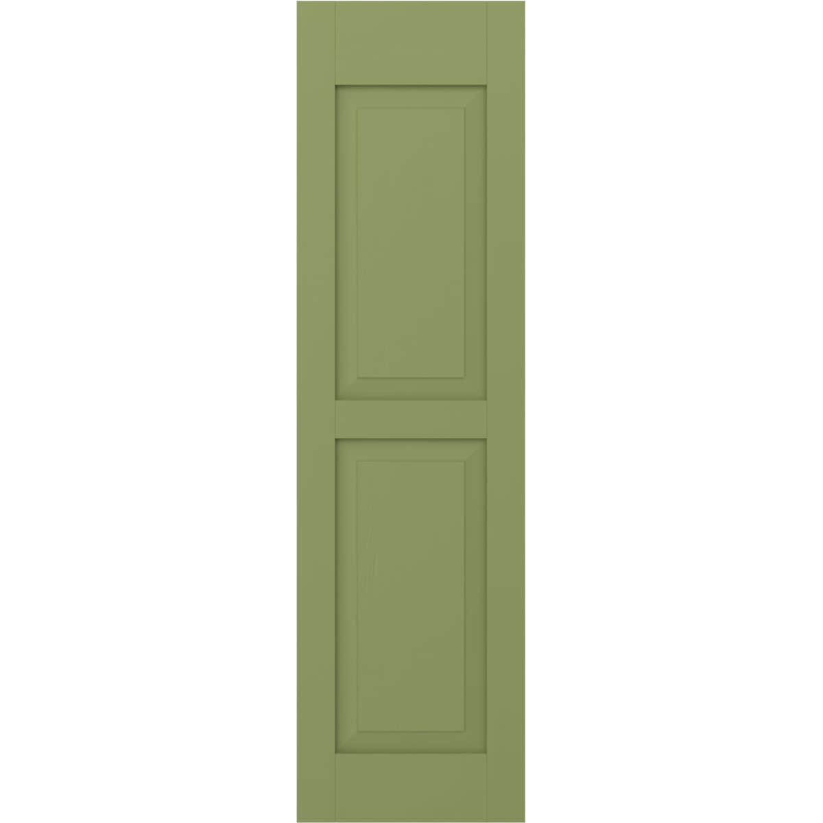 Ekena Millwork 18-in W x 71-in H Moss Green Raised panel Wood Exterior Shutters ( 2 -Pack )