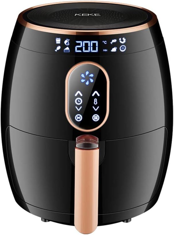 MLL Air Fryer with LCD Full Touch Screen 360° high Speed Circulation Heating with 2.6L Large Capacity Fried Basket for Healthy Cooking Baking and Grilling,Black