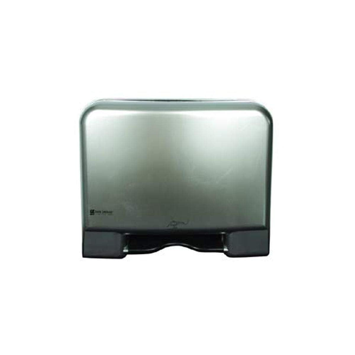 San Jamar Paper Towel Dispenser Recessed Roll Dispenser, for 1.5" Core Rolls for Bathroom, Kitchens, and Restaurants, Plastic, 8.25 x 17.75 x 14.75 Inches, Silver