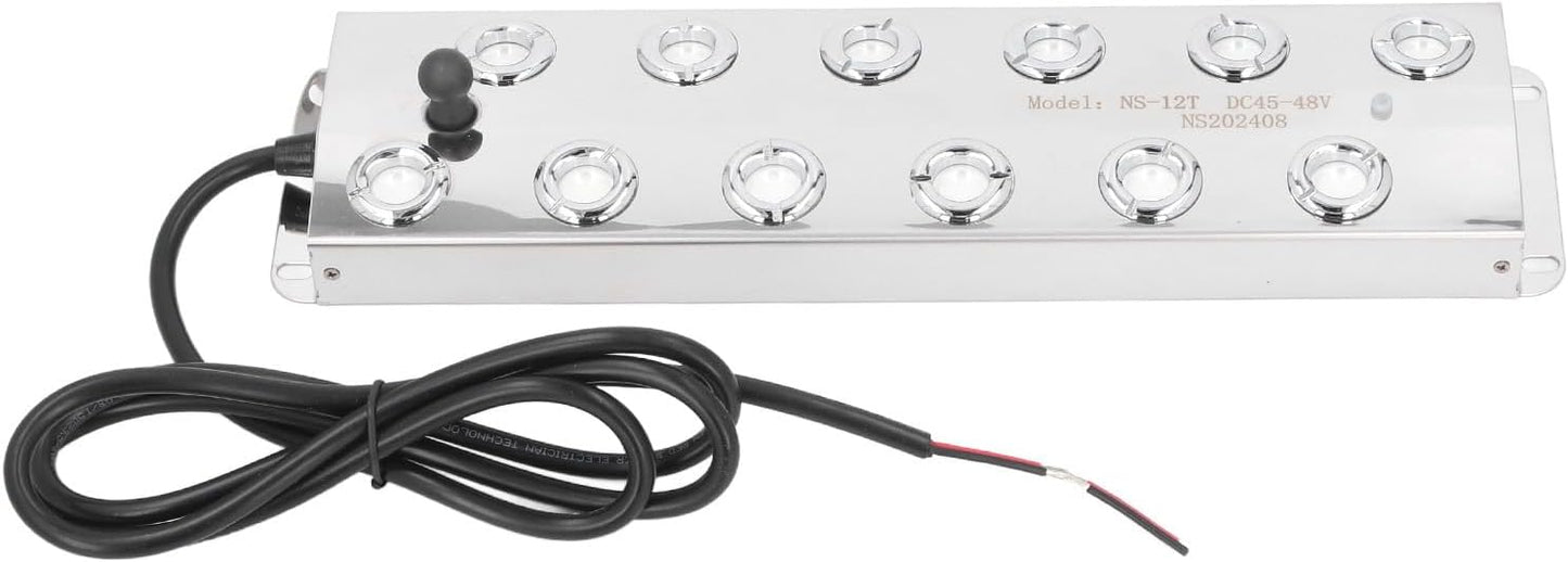 CHICIRIS Stainless Steel Ultrasonic Fogger, 12 Nozzle IP67 Water Proof, DC45 to 48V 1.7MH Oscillation 3000 to 5000H Disc Life, for Indoor Outdoor Landscapes Gardens Art Spaces
