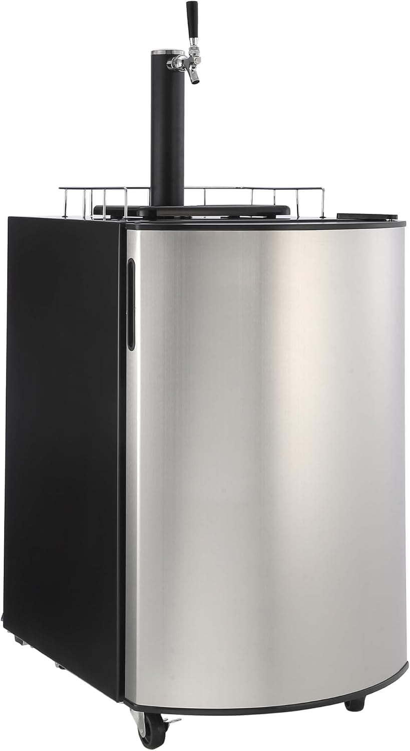 Beer Kegerator,Full Size Stainless Steel Keg Refrigerator with Drip Tray,Single Tap Draft Beer Dispenser