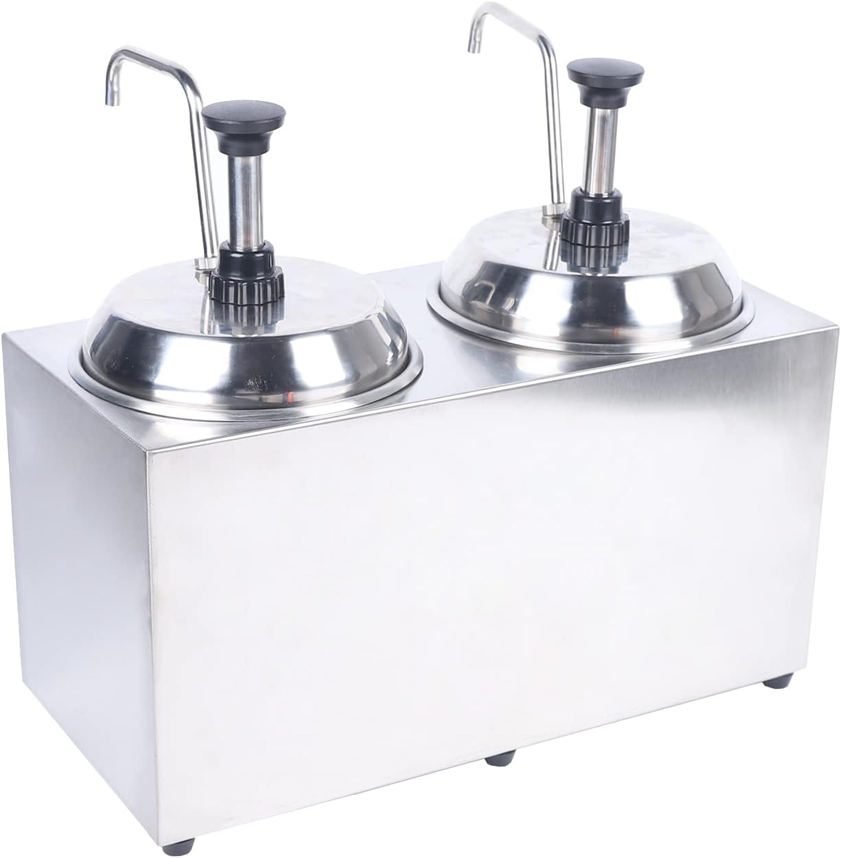 Hot Nacho Cheese Dispenser Warmer Machine, Electric Cheese Dispenser With 2 Pumps, 2 x 2L Commercial Hot Fudge Warmer, 86-230β Temp Adjustable Sauce Warmer