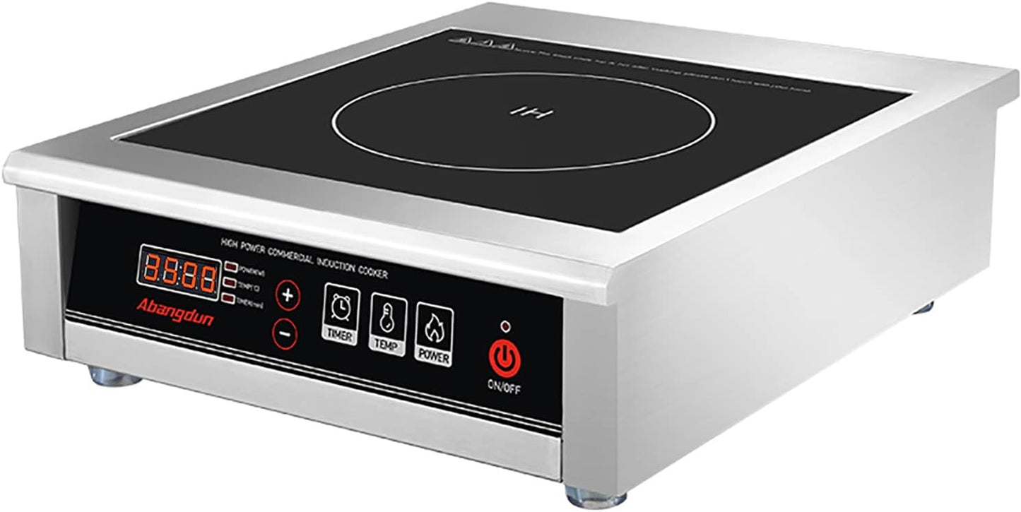Commercial Induction Cooktop 3500W\/240V Induction Burner 18-hour Timer Hot Plate for Kitchen Restaurants Abangdun (Single Burner)