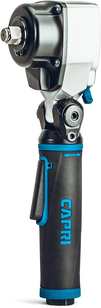 Capri Tools 1\/2 in. Flex-Head Air Angle Impact Wrench, 400 ft. lbs.