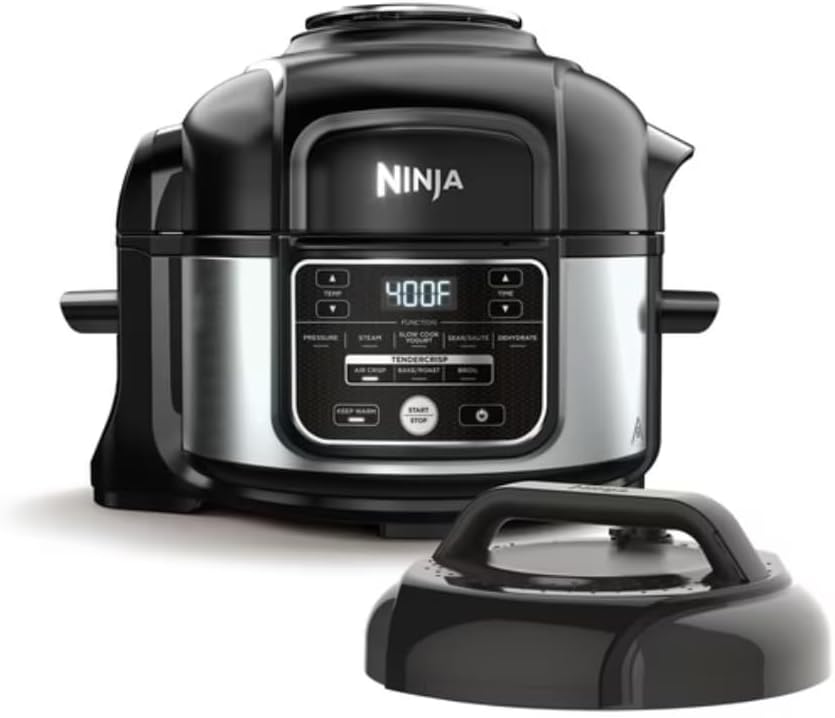 Ninja Foodi 10-in-1 Pressure Cooker, 5-Quart, Stainless Steel Multi-Cooker – Air Fry, Steam, Bake, Roast, Broil, Dehydrate & More, Compact All-in-One Programmable Cooker