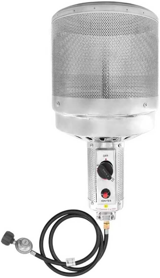 YASWIN Patio Heater Burner Head Replacement Assembly for Outdoor Propane 46,000 BTU Patio Heaters Double 304 Stainless Steel Cover Burner(Only Fit 2.55In Pole Generic)