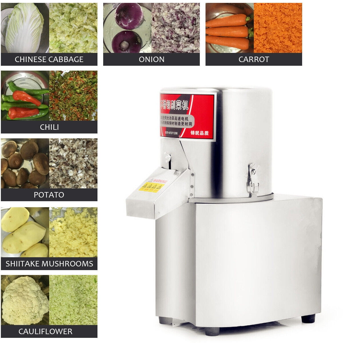 600W Commercial Food Processor Electric Vegetable Chopper Grinder Machine 110V