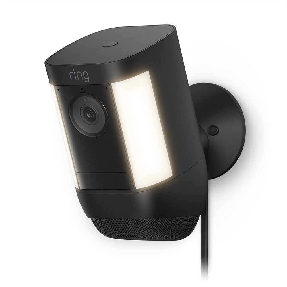 Ring Spotlight Cam Pro, Plug-In - Smart Security Video Camera with 2 Motion-Activated LED Spotlights, Dual Band Wifi, 3D Motion Detection, Black B09DRCLHQT