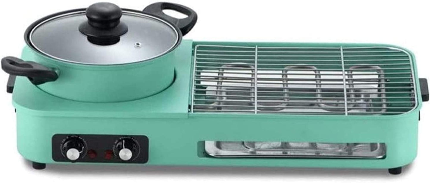 Detachable Hot Pot Barbecue Separate Electric Indoor Smokeless Barbecue Family Party Adjustable Temperature Oven High-power Fast