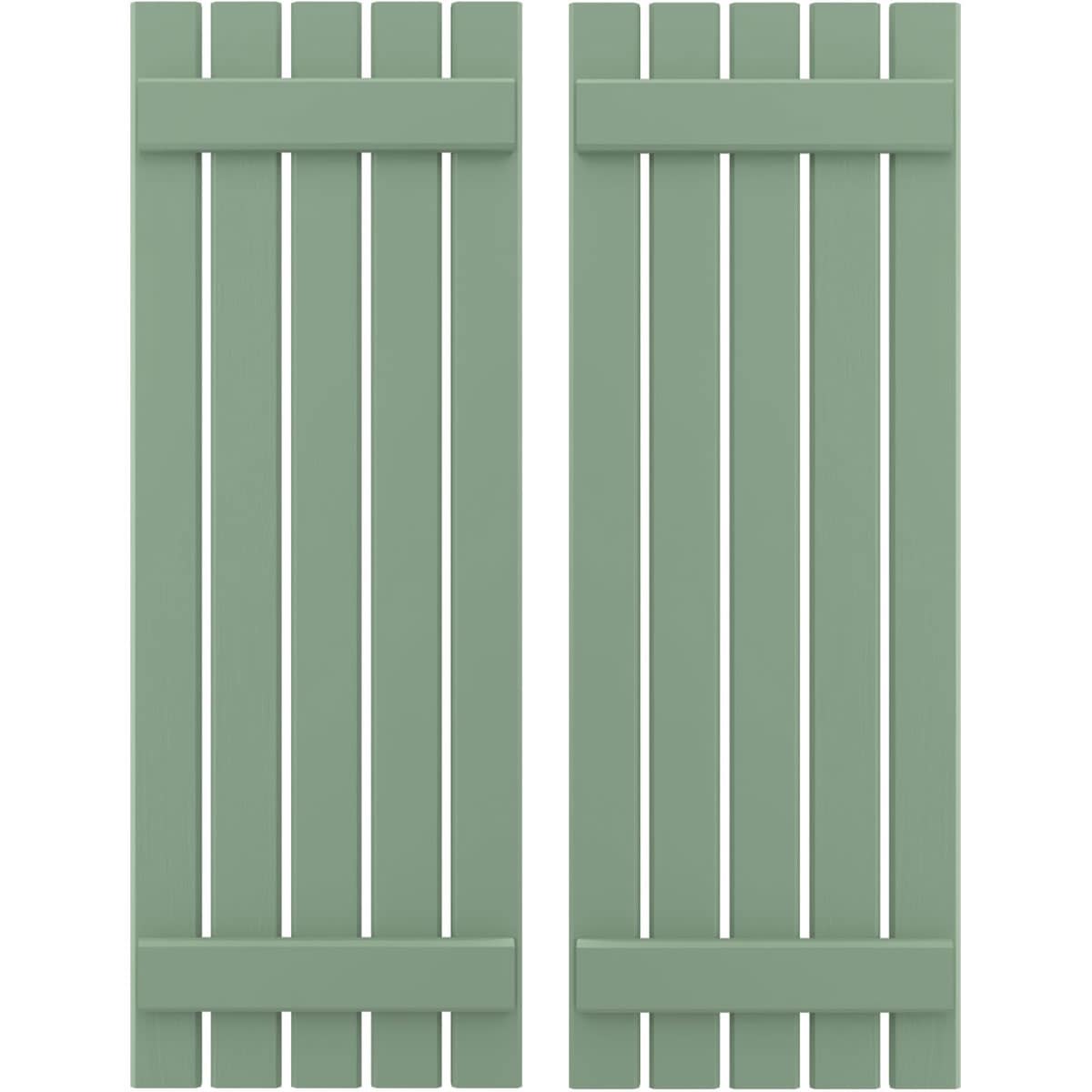 Ekena Millwork 19.5-in W x 62-in H Track Green Board and batten Wood Exterior Shutters ( 2 -Pack )