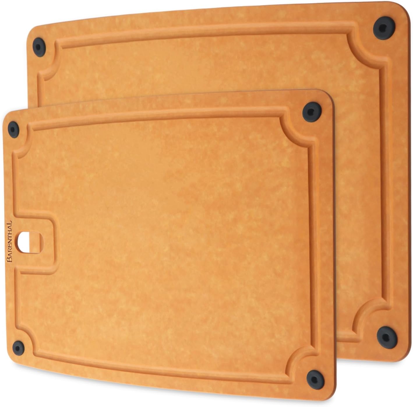 Barenthal cutting boards for kitchen dishwasher - 2PC cutting board set double-sided with Non-Slip Feet and Juice Groove Composite chopping board for kitchen knife Friendly Cut Meat, Fruit,Vegetable