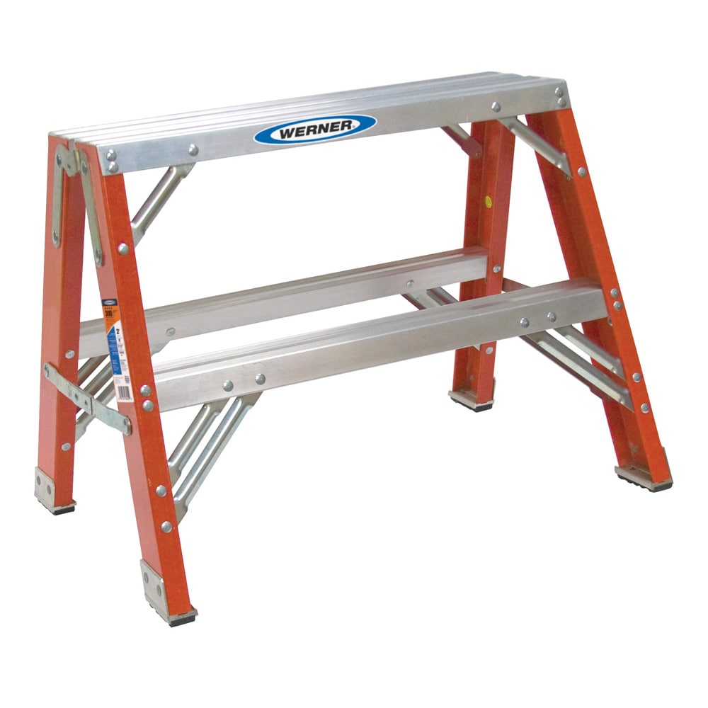 Werner TW6200 2-ft Fiberglass Type 1A-300-lb Load Capacity Twin Step Ladder TW6202