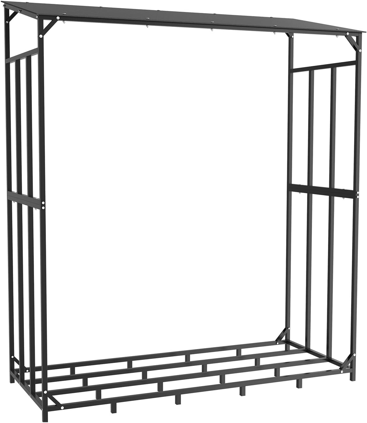 Extra Tall Large Firewood Wood Log Rack Heavy Duty Storage Stand with Roof Cover