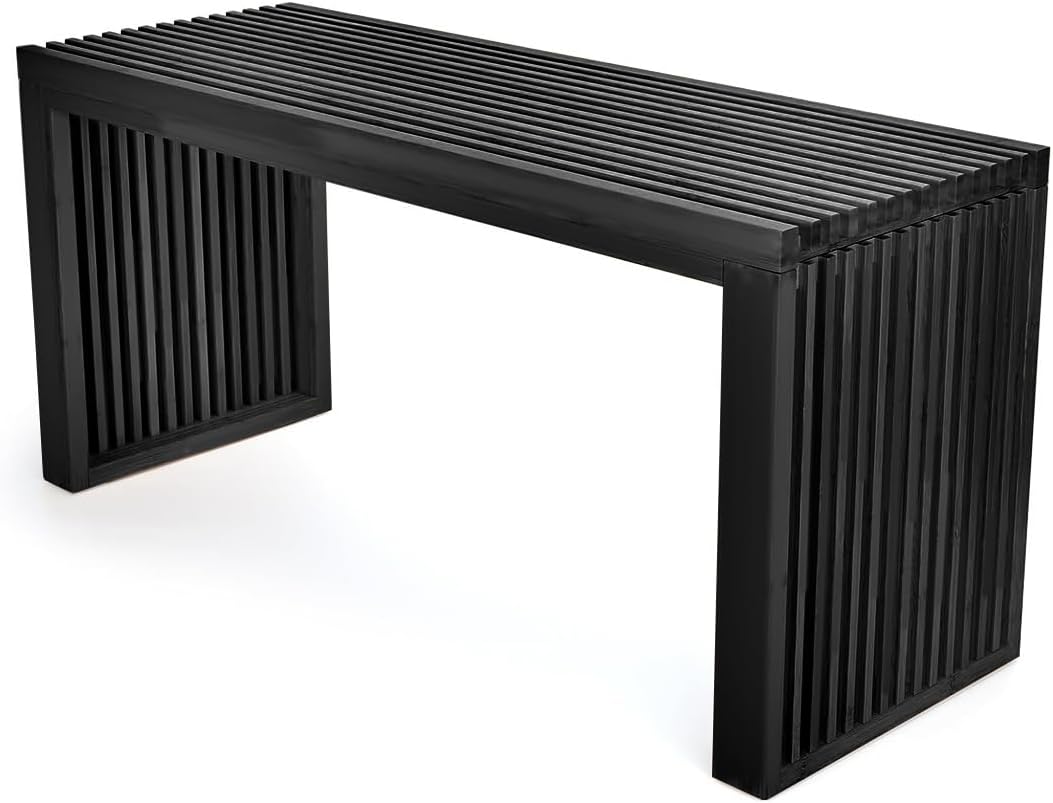 APRTAT Bamboo Dining Bench, 35 inch Farmhouse Decor Indoor Kitchen Table Bench, Entryway Shoe Rack Bench, Outdoor Bench, Solid Bamboo Benches for Living Room, Hallway, Bedroom, Bathroom