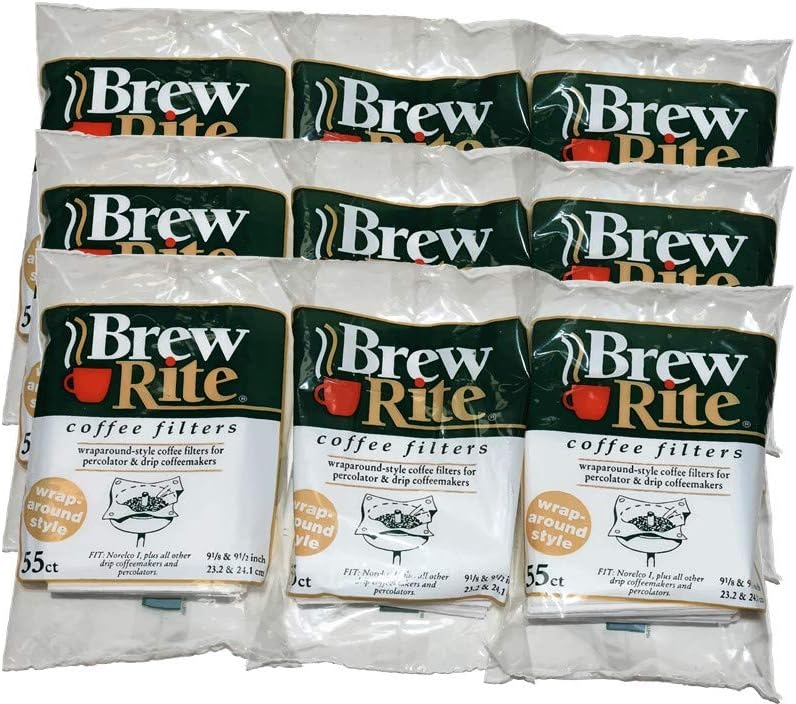 Brew Rite Rockline Wrap Around Percolator Coffee Filters (9-Packs of 55ct.)