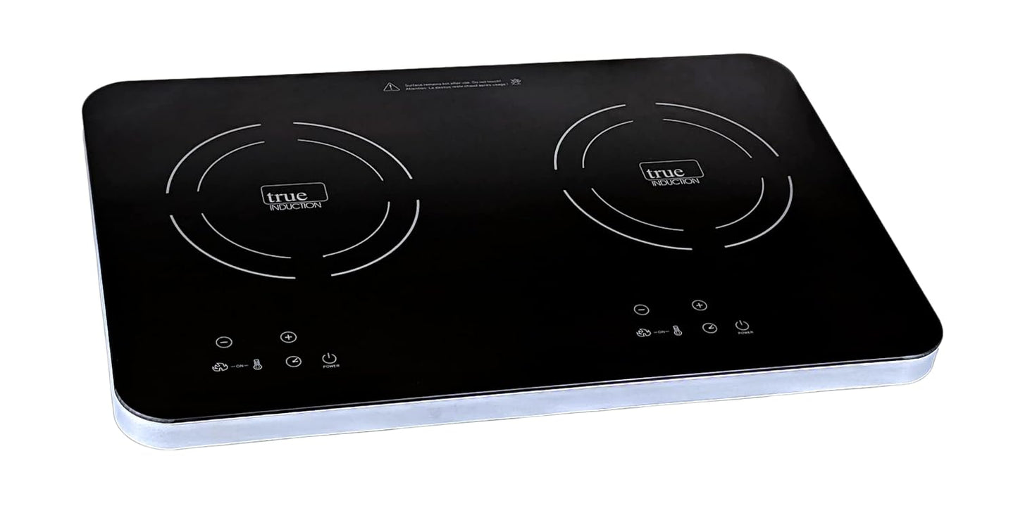 TI-2C 23 inch Portable Dual Induction Glass-Ceramic Cooktop, 1750W, UL1026 Certified