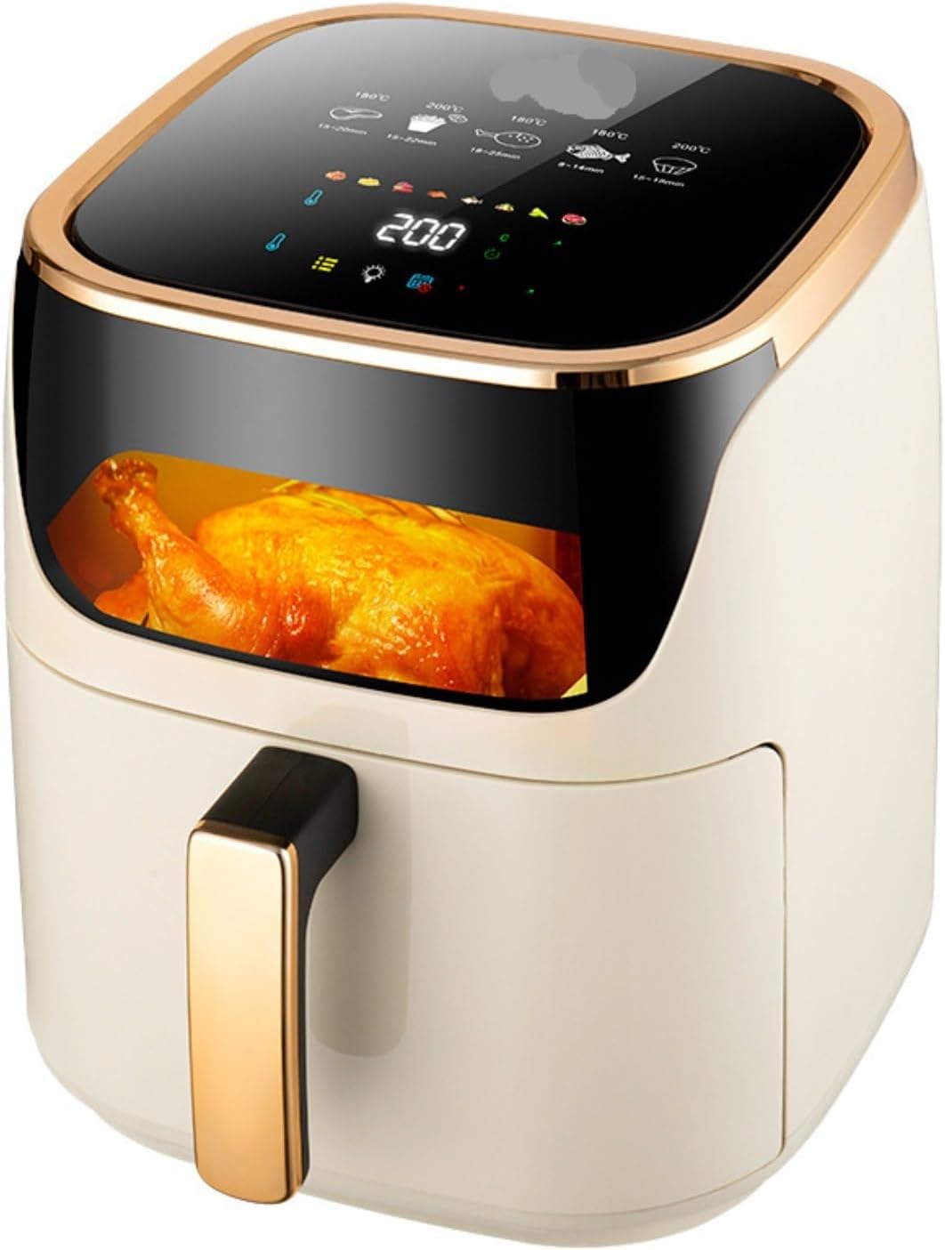 VALCLA Air fryer Visual Window Air Fryer Household French Fries Machine Fully Automatic Multi-function Electric Fryer Large Capacity kitchen Appliances (Color : B, Size : F)