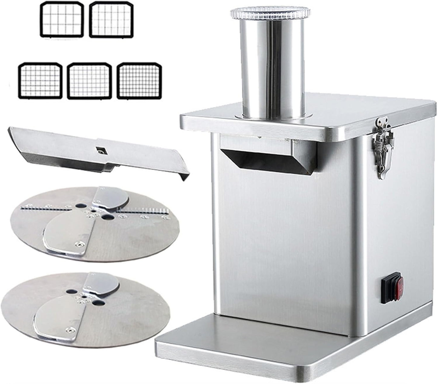 Electric Vegetable Dicer&Slicer, 3 in 1 Commercial Veggie Processor for Dicing, Shredding, Slicing&Slitting, Cube Cutter, French Fries Chips Slicer, Easy to Clean