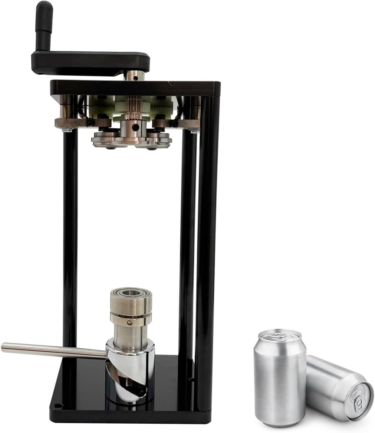 Hand Can Seamer Machine for Aluminum Cans, Stainless Steel Tabletop Manual Can Sealer with 250ml/330ml/500ml Dies for Soda Beer Pop Cans Portable