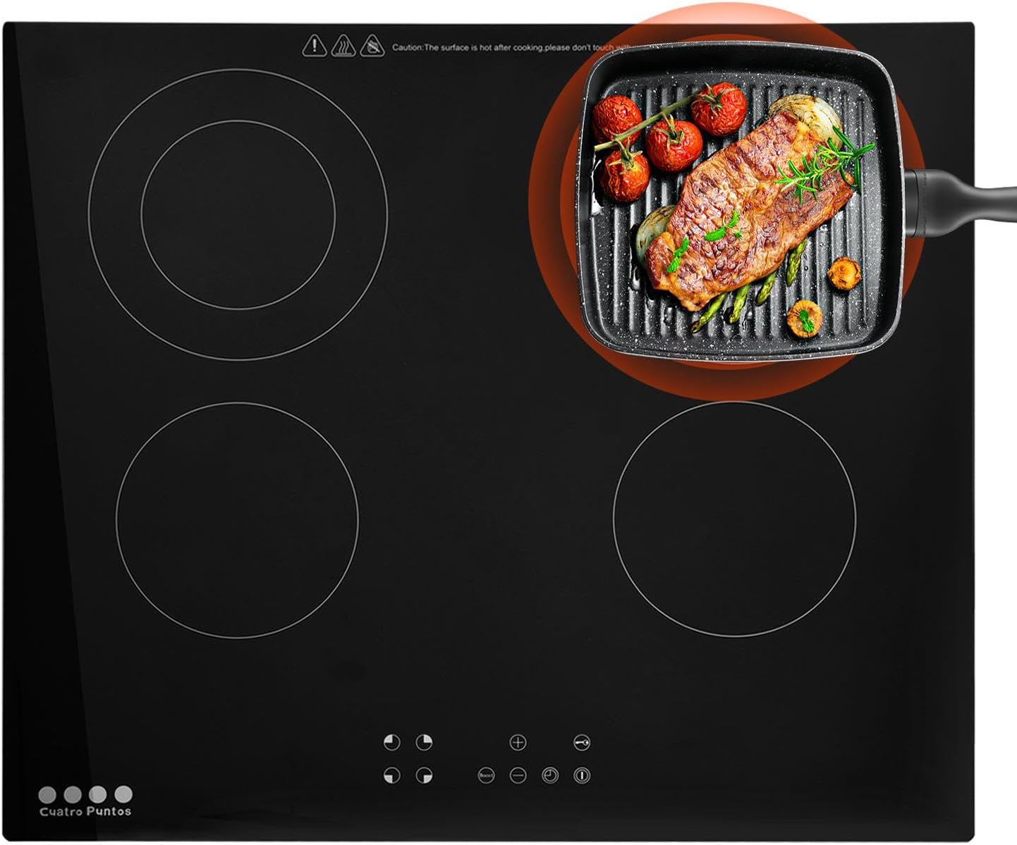 Generic Commercial Electric Hob - Touch Control Countertop Electric Top Stove,Electric Cooking Stove, Tin Foil Cooking Unit for Stone Pot Bibimbap Tin Foil Casserole, PO9CSAAKJ95B6ES2IFP