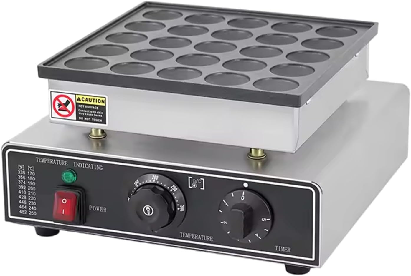 Mini Dutch Pancake Baker, 1.6 Inches Pancake Maker Machine, Poffertjes Making Machine, 850W Commercial Electric Nonstick Waffle Maker Machine,25Holes-220V